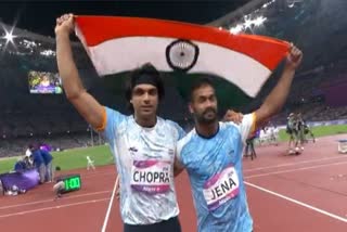 Neeraj Chopra Wins Gold at Asian Games 2023  Neeraj Chopra  Asian Games 2023  നീരജ് ചോപ്ര  ഏഷ്യന്‍ ഗെയിംസ്  ഏഷ്യന്‍ ഗെയിംസ് 2023  നീരജ് ചോപ്രയ്‌ക്ക് സ്വര്‍ണം  Kishore Jena  കിഷോര്‍ ജെന