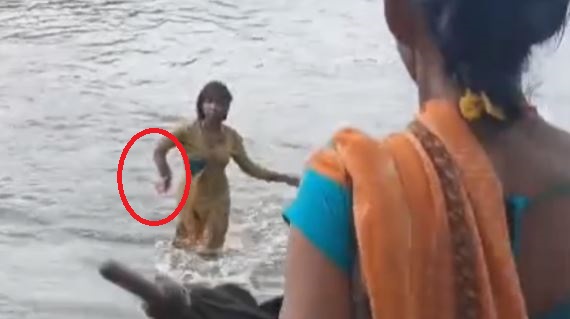 caught the crocodile thinking it was a fish and chewed her hand, watch the video