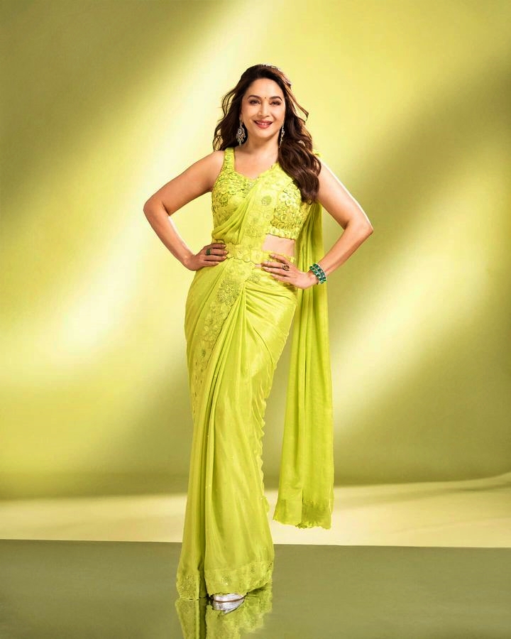 Celebrity inspired dresses for Colour green for day 3 of Navaratri