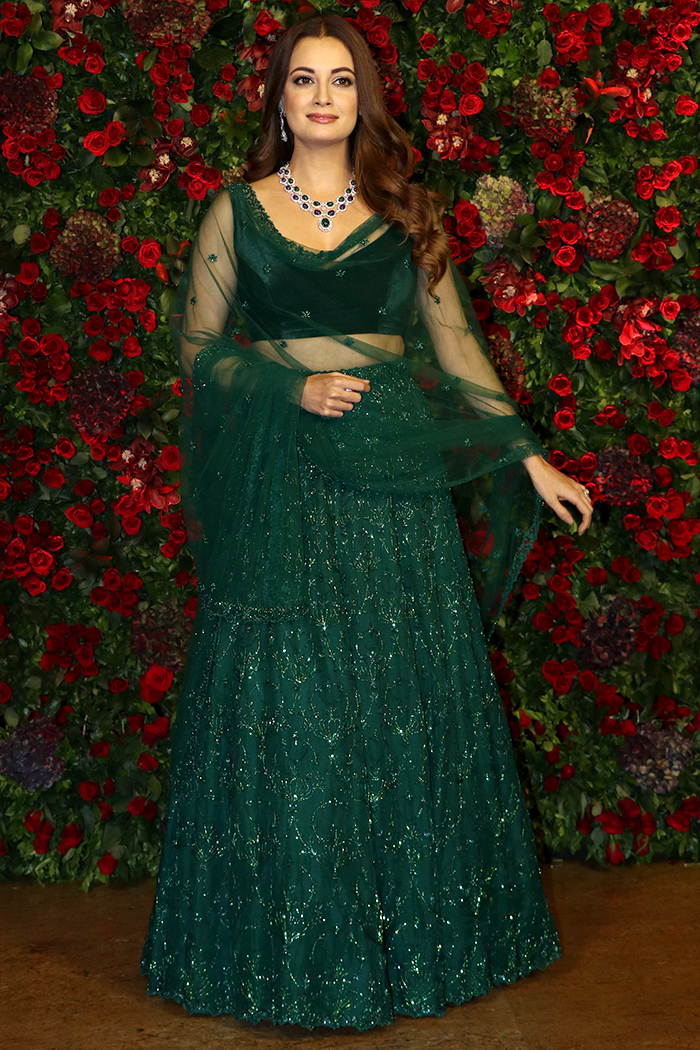 Celebrity inspired dresses for Colour green for day 3 of Navaratri