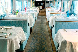 Dining area of Palace on Wheels