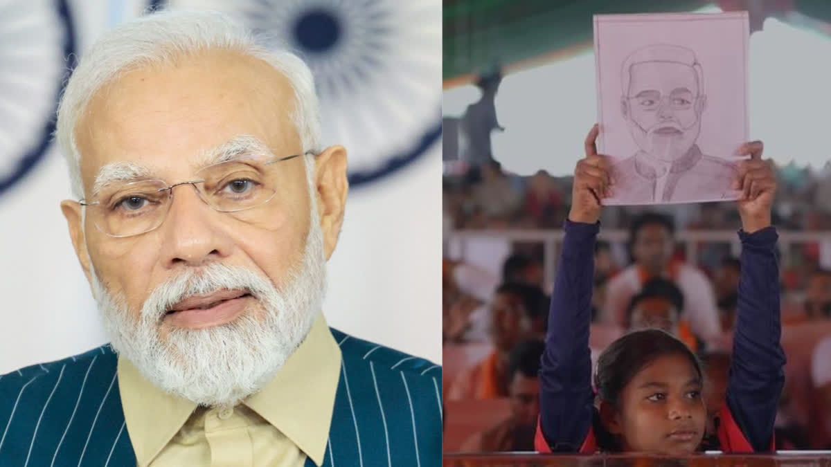 PM Modi writes to girl who brought his sketch to public meeting in Chhattisgarh