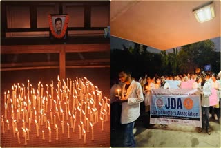 Students candle march to pay tribute to Dr Madhan M died at RIMS Hostel in Ranchi