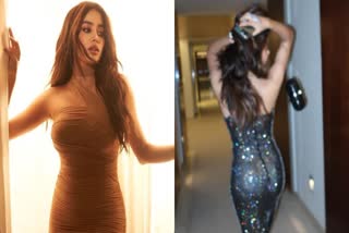 Devara Heroine Janvi kapoor Latest Photoshoot in tight fit bodycon dress