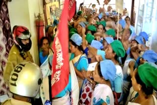 mid day meal workers protest in golaghat