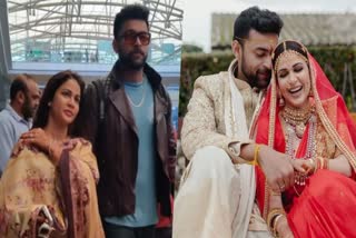 WATCH: Varun Tej and Lavanya Tripathi make FIRST public appearance as married couple, receive warm welcome at Hyderabad airport