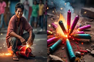 Youth died who sat on firecrackers box to win the bet news thumbnail ai created representative image