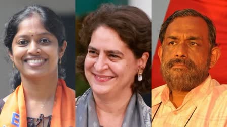 PRIYANKA GANDHI SATHYAN MOKERI  NIVYA HARIDAS AGAINST PRIYANKA  WAYANAD LOK SABHA BYELECTION  CONGRESS BJP CPI