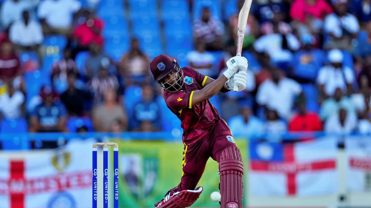 Shai Hope's century and Romario Shepherd's speedy 48 powered West Indies to a four-wicket victory in the series-opening ODI as England's hopes of rebuilding after its disastrous Cricket World Cup got off to a false start in Antigua on Sunday.