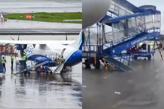 flood in chennai airport  chennai airport flight services cancelled  Flight services cancelled in Chennai Airpot  rain in chennai airport  weather update chennai  ചെന്നൈ എയർപോർട്ടിൽ കനത്ത വെള്ളക്കെട്ട്  ചെന്നൈ എയർപോർട്ട് വെള്ളപ്പൊക്കം  ചെന്നൈ വിമാന സർവീസ്  ചെന്നൈ വിമാന സർവീസ് നിർത്തിവച്ചു  ചെന്നൈ വിമാനങ്ങൾ വഴിതിച്ചുവിട്ടു  ചെന്നൈ എയർപോർട്ടിൽ കനത്ത മഴ  തമിഴ്‌നാട്ടിൽ കനത്ത മഴ