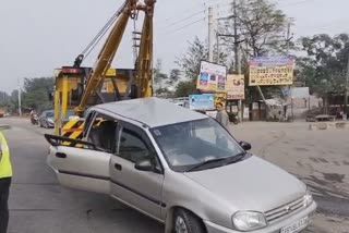 Road accident occurred near Gurdwara Sri Bhatha Sahib, injured admitted to hospital.