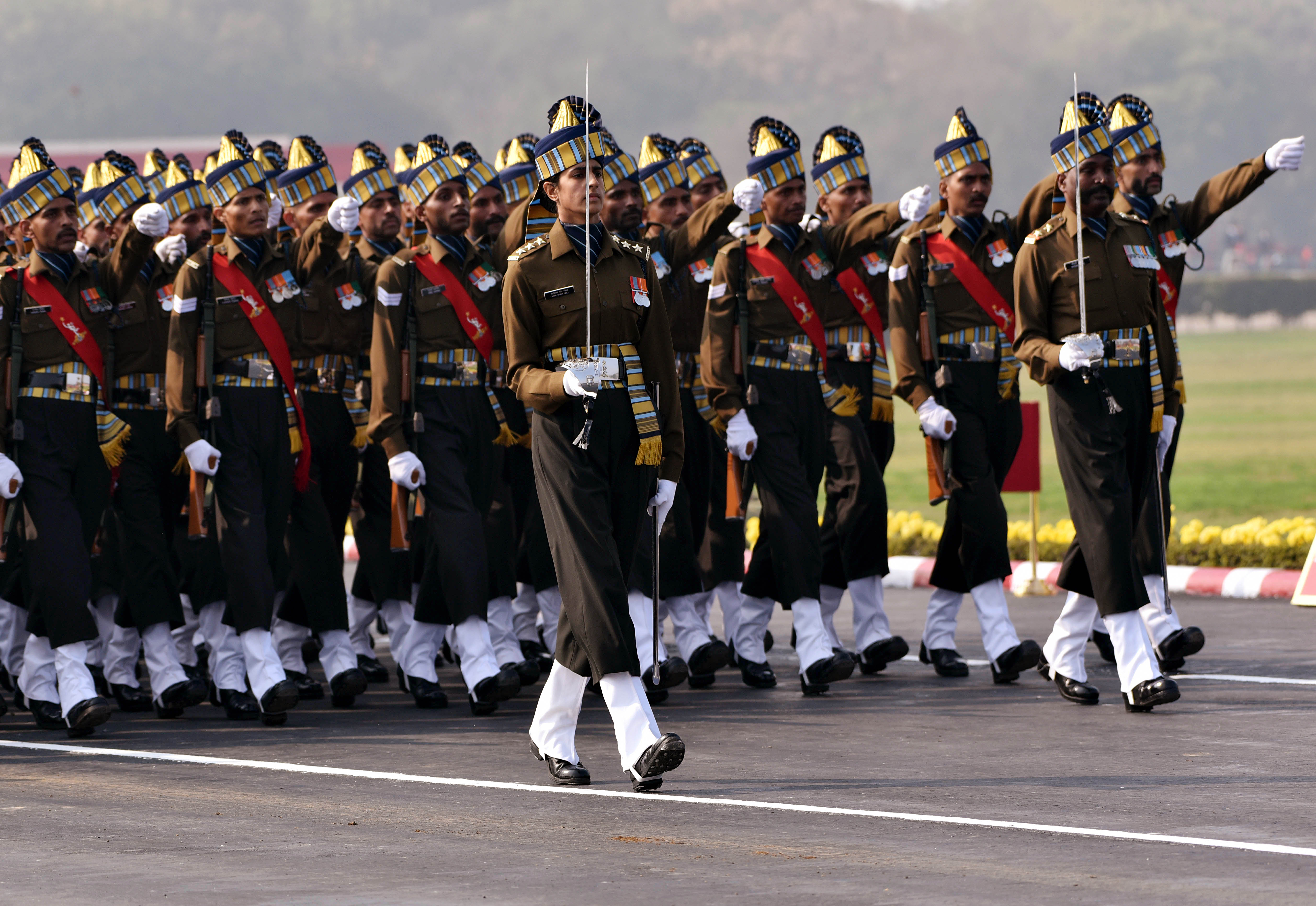 Captain Tania Shergill of Indian Army led an all-male marching contingent of the Corps of Signals at the Republic Day parade in 2020