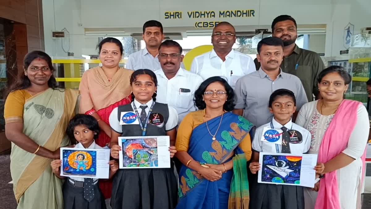 painting of Palani students is featured in the NASA calendar