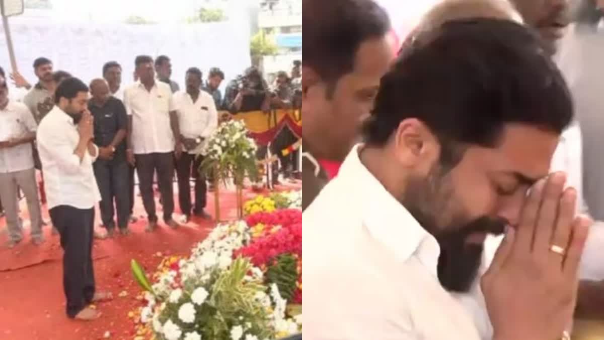 Suriya Visits Vijayakanth Memorial