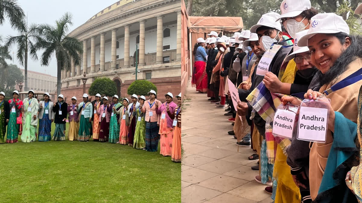 Women from all over India took part in the Panchayats to Parliament  (Source: ETV Bharat)