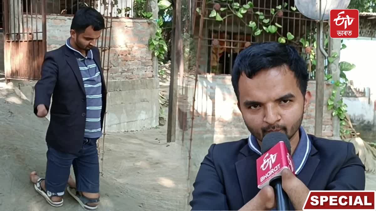 A special report on the story of a specially-abled artist from Lakhimpur