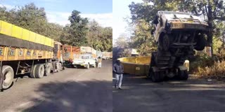 3 trucks collide on NH 30 mandla