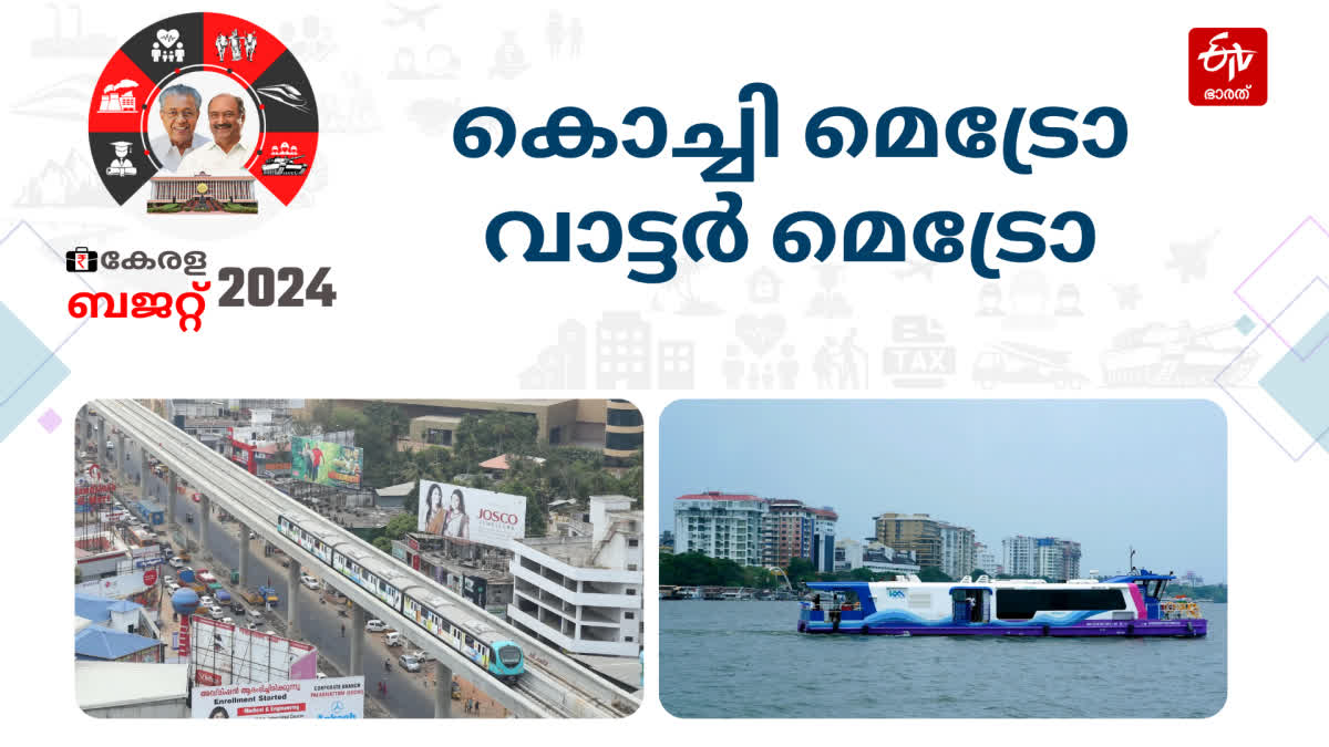 kerala budget 2024  k n balagopal  Metro Project  water metro  കൊച്ചി മെട്രോ റെയില്‍