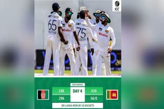 سری لنکا نے افغانستان کو ٹیسٹ میچ میں 10 وکٹوں سے شکست دی