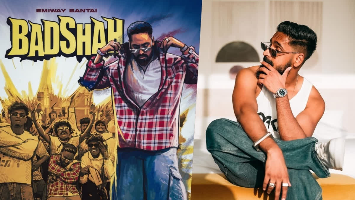 Emiway Bantai and the cover art for Badshah