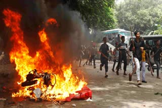 File photo of violent protests in Dhaka.