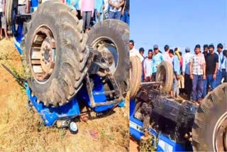 Tractor overturns in Chhattisgarh's Dhamtari.