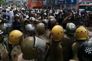 Clashes in KSU Secretariat March  KSU Strike  കെഎസ്‌യു സെക്രട്ടറിയേറ്റ് മാർച്ച്‌  കെഎസ്‌യു മാർച്ചിൽ സംഘർഷം  veterinary university student death