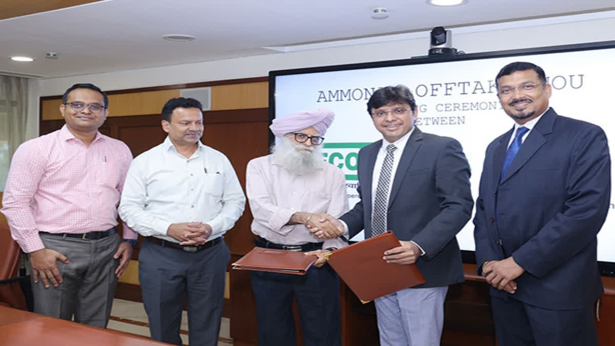 Aiming for sustainable agriculture and renewable energy usage in India, the Indian Farmers Fertilizer Cooperative Limited (IFFCO) and ACME Cleantech Solutions Private Limited (ACME) on Friday signed an MoU for the purchase and supply of 2,00,000 MT ammonia made through renewable energy route.
