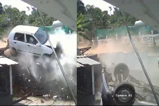 CAR ACCIDENT IN KATTAPPANA  4 INJURED IN IDUKKI CAR ACCIDENT  കട്ടപ്പനയിൽ കാർ അപകടം  കാർ അപകടത്തിൽ നാല് പേർക്ക് പരിക്ക്