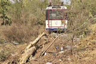 RTC Bus Crashed into Bushes in Peddapalli