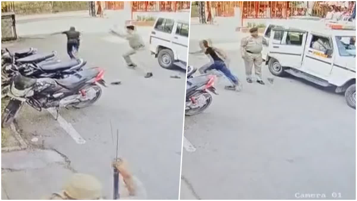 आरोपी ने थाने से भागने का किया प्रयास