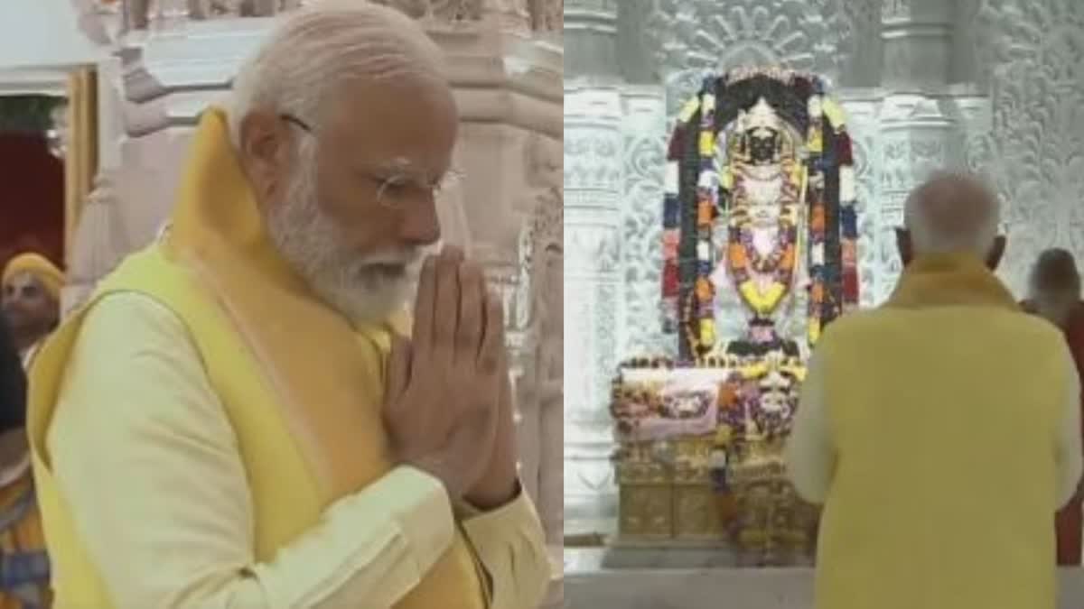 NARENDRA MODI  RAM TEMPLE IN AYODHYA  PRIME MINISTER ROADSHOW  നരേന്ദ്ര മോദി രാമക്ഷേത്രത്തിൽ