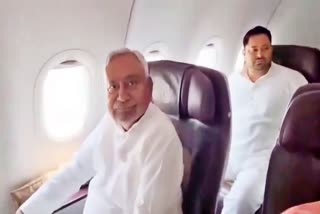 Nitish Kumar and Tejaswi Yadav in same flight