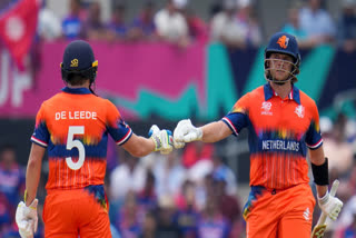 Opener Max ODowd's half-century guided the Netherlands to clinch a six-wicket win over Nepal in the 7th match of the T20 World Cup 2024 at the Grand Prairie Stadium in Dallas. Max ODowd amassed 54 off 48 balls and played an anchor innings with wickets kept tumbling from the other end and led the Dutch's chase.