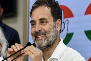 Congress leader Rahul Gandhi addresses during a press conference after the party's lead in the Lok Sabha Elections 2024, at the AICC HQ in New Delhi on Tuesday. Rahul Gandhi wins both Rae Bareli and Wayanad seats in the Lok Sabha elections 2024.