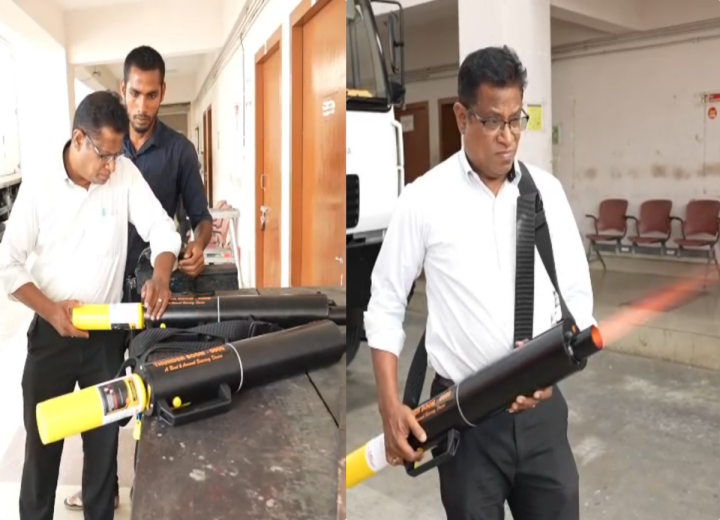 தண்டர் பூம்ஸ் கருவியை பயன்படுத்தும் காட்சி