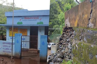 anganawadi  wall collapsed  anganawadi wall collapsed  palakkad  rain  tree fell down  പാലക്കാട്  മഴ  പാലക്കാട് കനത്ത മഴ  അങ്കണവാടി  മതിലുകള്‍ തകര്‍ന്നു  അട്ടപ്പാടി  വൈദ്യുത ലൈനില്‍ മരം വീണു  പാലക്കാട്