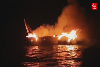 boat fire near villupuram