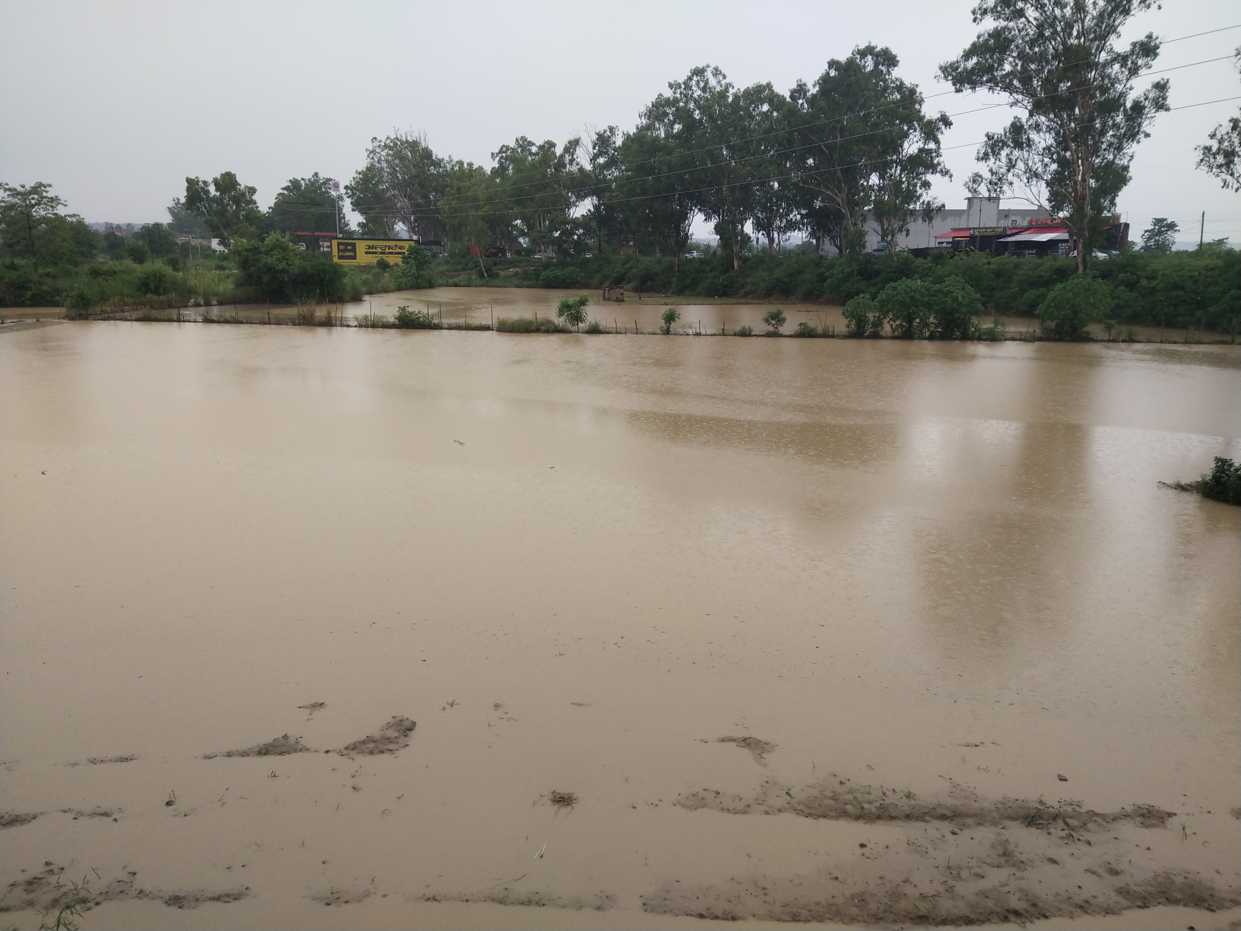 Scorpio car lying like straw in the river, water filled in houses and fields due to heavy rain