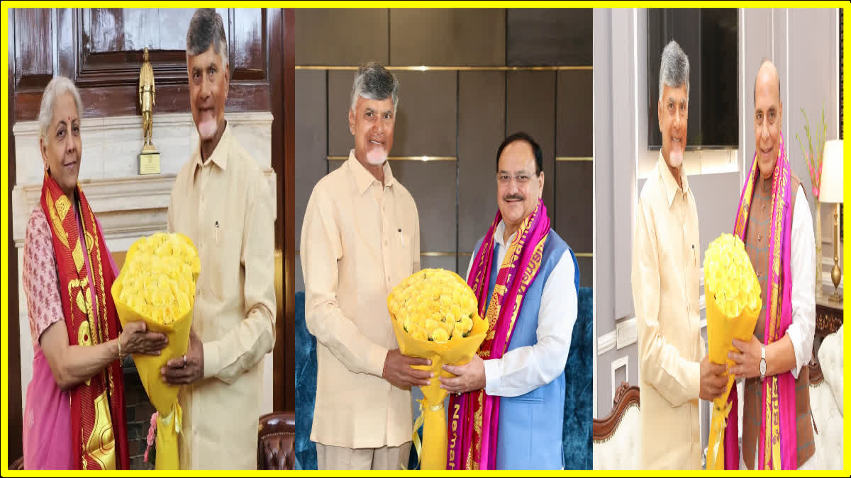 Etv BharatAP CM Chandrababu Delhi Tour