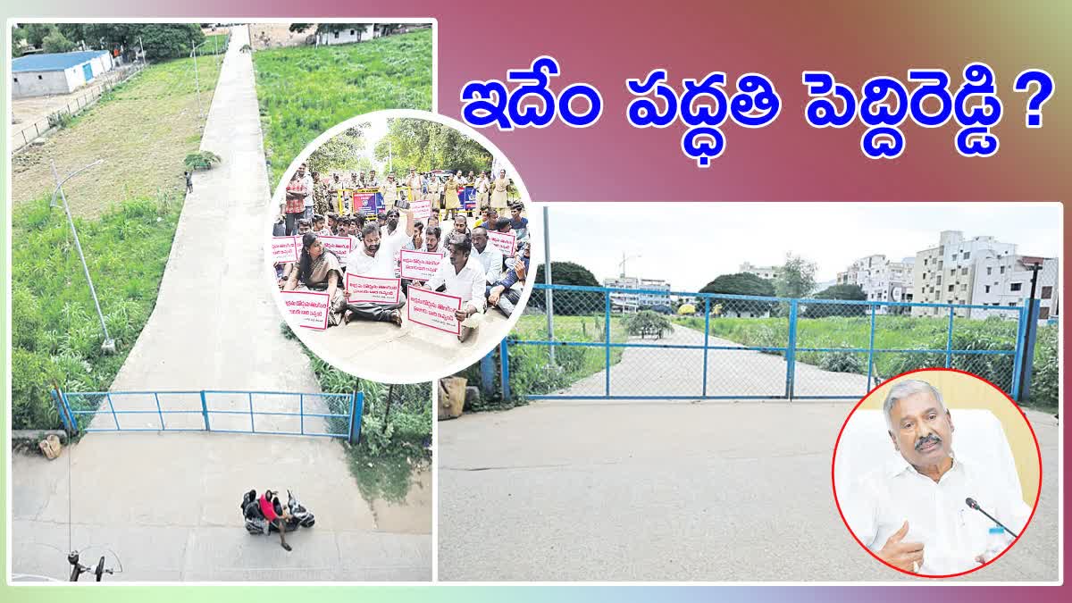 Ex Minister Peddireddy Ramachandra Reddy Occupied Road in AP