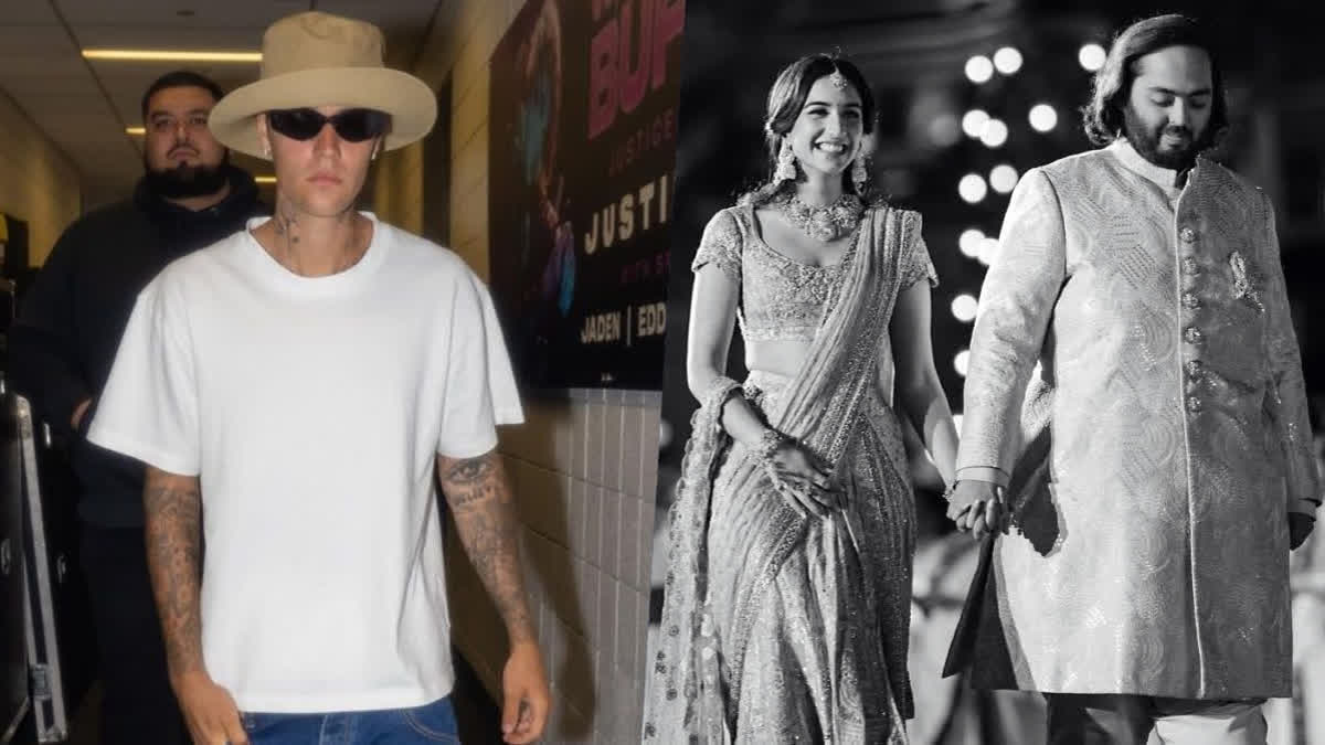 Etv BharatANANT RADHIKA WEDDING: JUSTIN BIEBER IN MUMBAI TO JAZZ UP AMBANI'S SANGEET