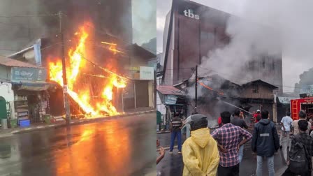 കോഴിക്കോട് ചായക്കടയിൽ തീപിടിത്തം  ചായക്കടയിൽ സിലിണ്ടർ പൊട്ടിത്തെറി  GAS CYLINDER EXPLOSION IN KOZHIKODE  GAS CYLINDER EXPLOSION