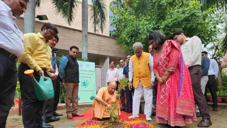 मुख्यमंत्री योगी ने  पौधा लगाया