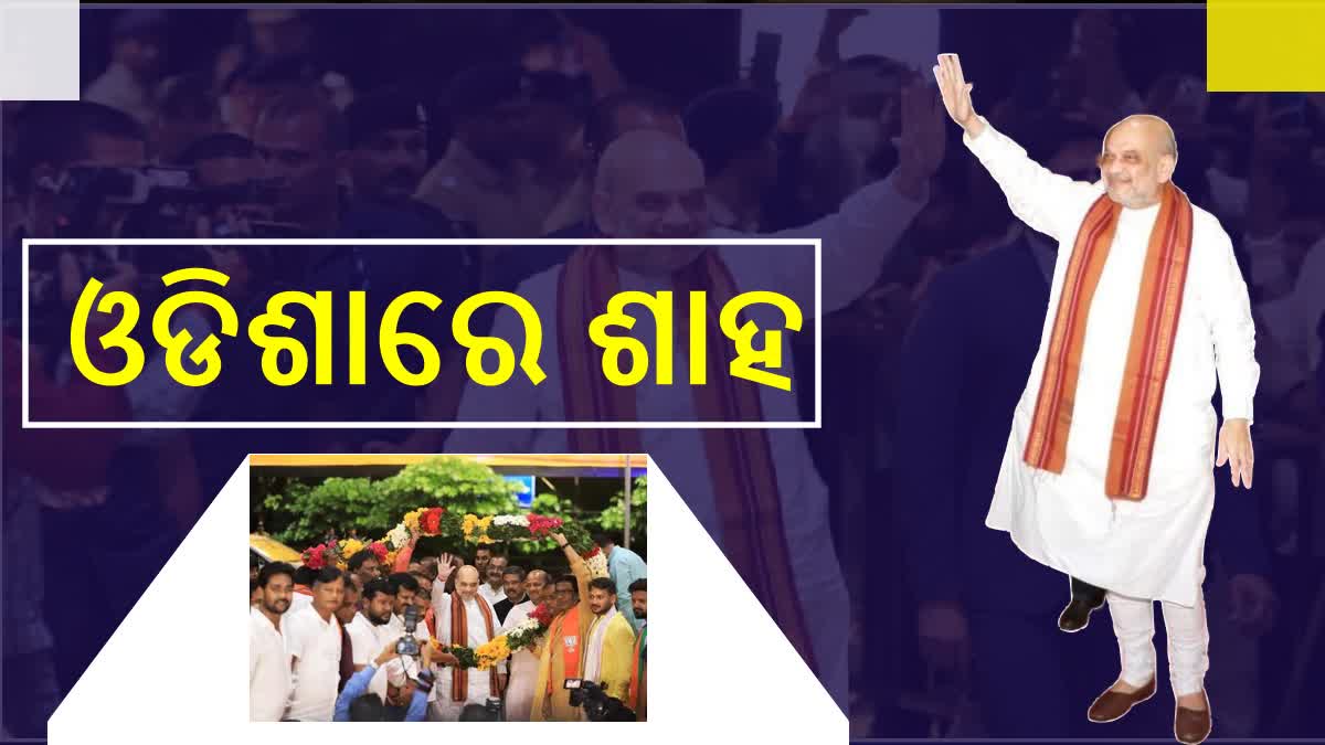 amit shah reached in bhubaneswar