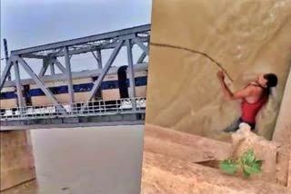 railway-worker-jumped-from-bridge-to-bagmati-river-in-bihar-video-viral