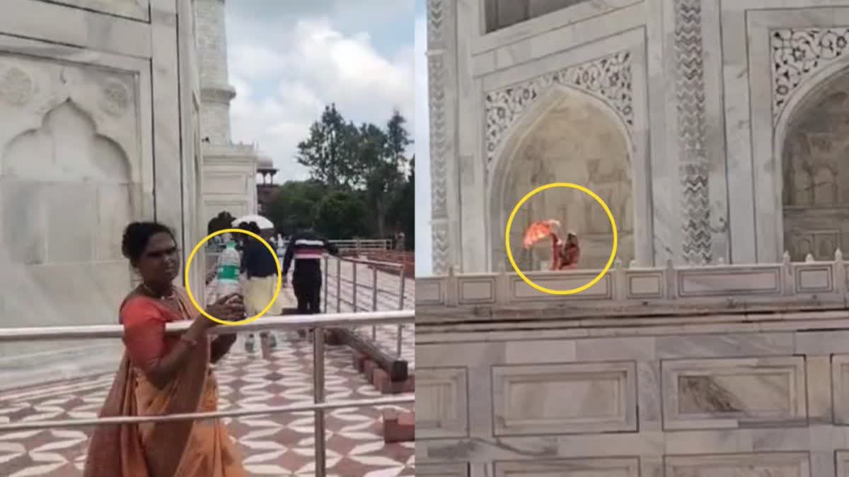 WOMAN OFFERED GANGA WATER TAJ MAHAL