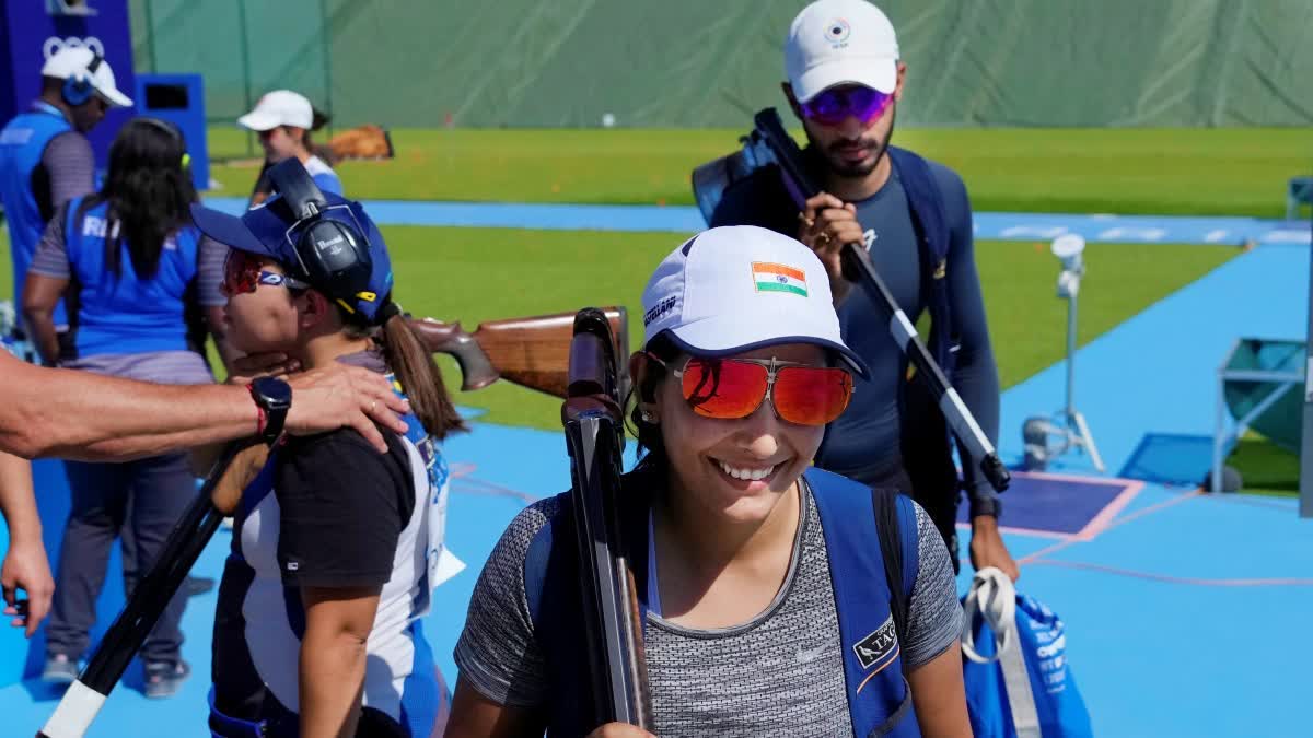 NARUKA AND MAHESHWARI  സ്‌കീറ്റ് മിക്‌സഡ് ടീം  PARIS OLYMPICS  INDIA IN PARIS OLYMPICS