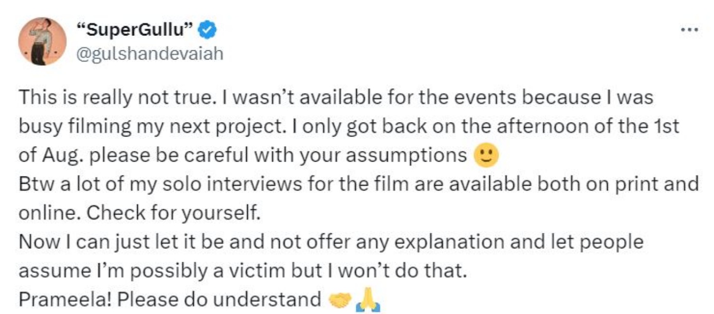 Actor Gulshan Devaiah adresses speculation regarding his absence from promotional events of his latest film Ulajh