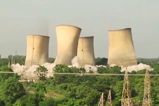 8 cooling towers of thermal power plant were demolished